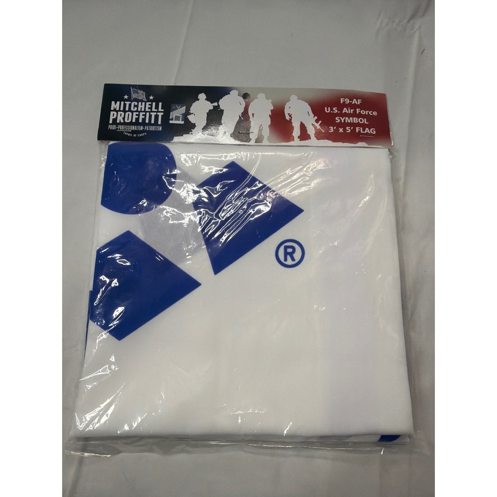Mitchell Proffitt US Air Force Symbol Flag 3x5 Blue White F9-AF Military Decor